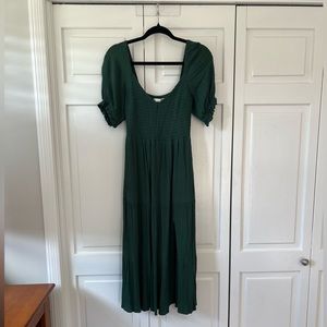 Abercrombie Short Sleeve Smocked Midi Dress
